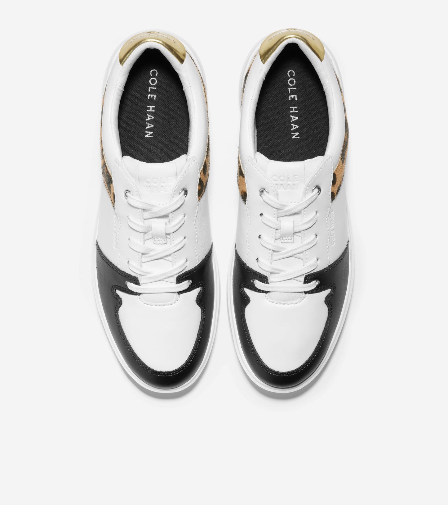 W22834:OPTIC WHITE / LEOPARD PRINTED OCELOT / BLACK LTHR / CH GOLD METALLIC LEATHER