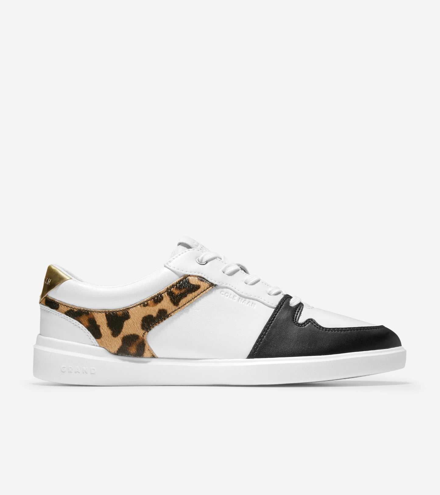 W22834:OPTIC WHITE / LEOPARD PRINTED OCELOT / BLACK LTHR / CH GOLD METALLIC LEATHER