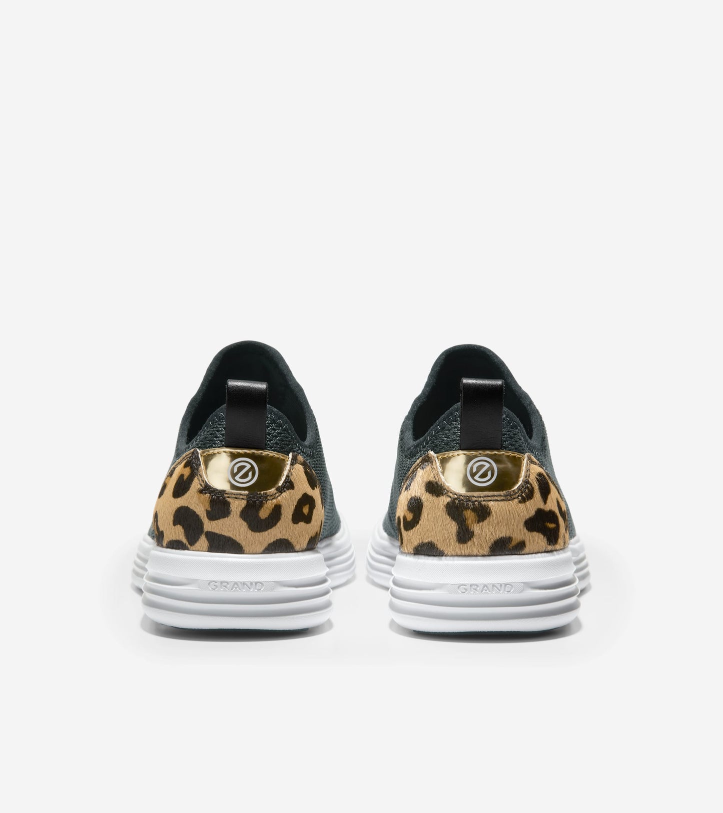 W23314:BLACK KNIT / MOD LEOPARD PRINTED LEATHER / CH GOLD / OPTIC WHITE MIDSOLE
