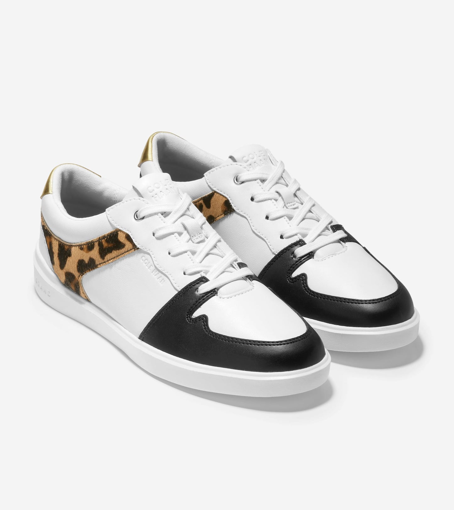 W22834:OPTIC WHITE / LEOPARD PRINTED OCELOT / BLACK LTHR / CH GOLD METALLIC LEATHER