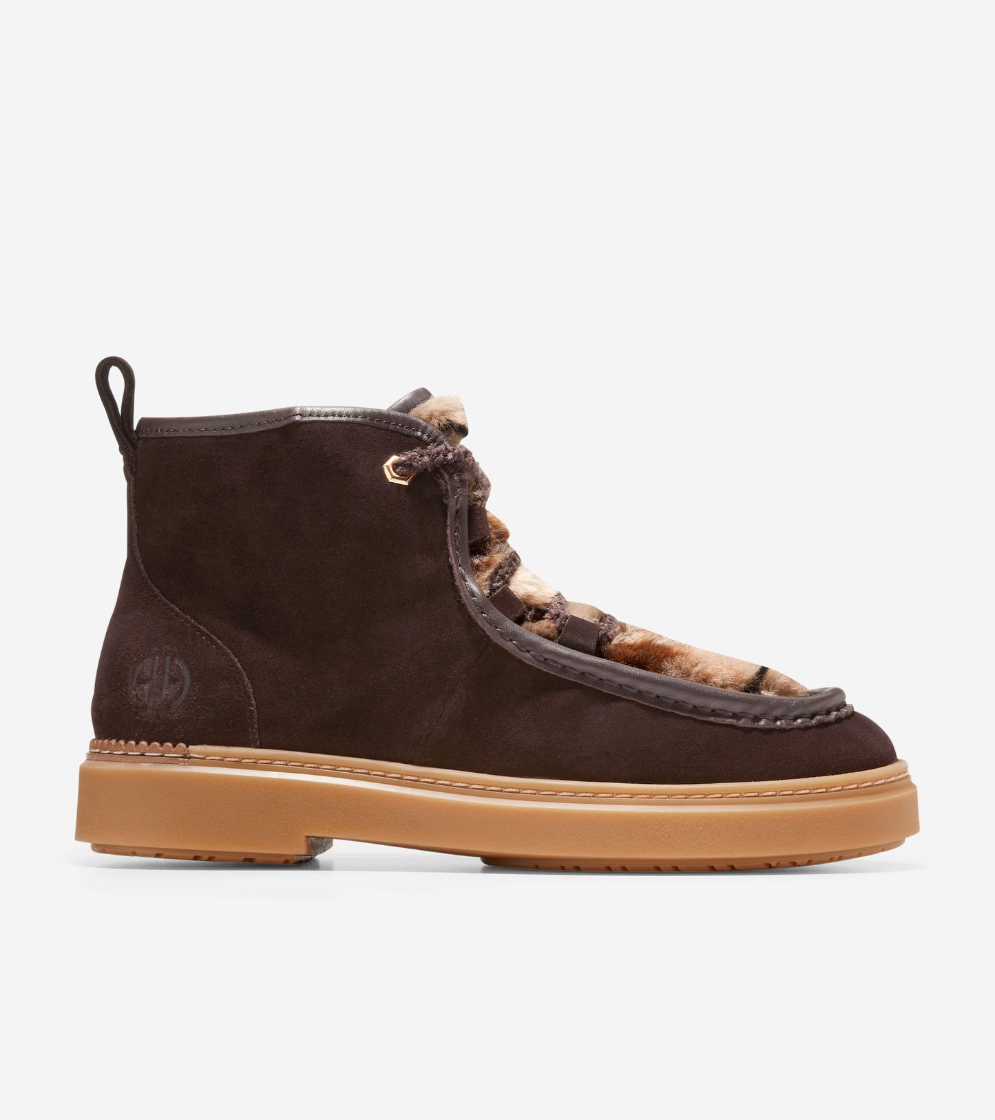 W26326:CH DARK CHOCOLATE WP SUEDE/ BROWN PLAID FUR/CH DARK CHOCOLATE&IVORY LACES/MEDIUM GUM OS