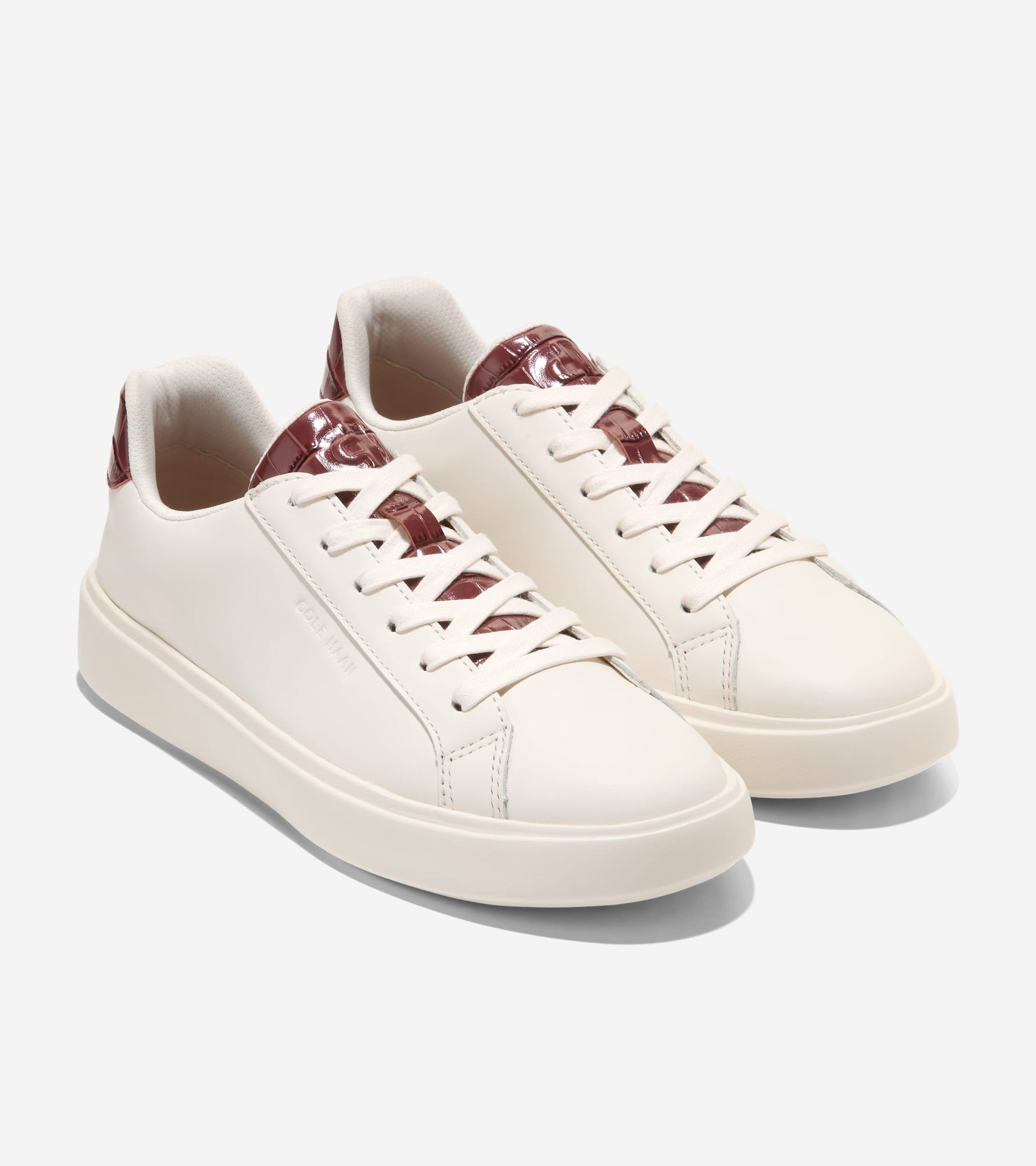 W35995:CH POWDER LTHR / CH MAHOGANY CROC PRINT LTHR